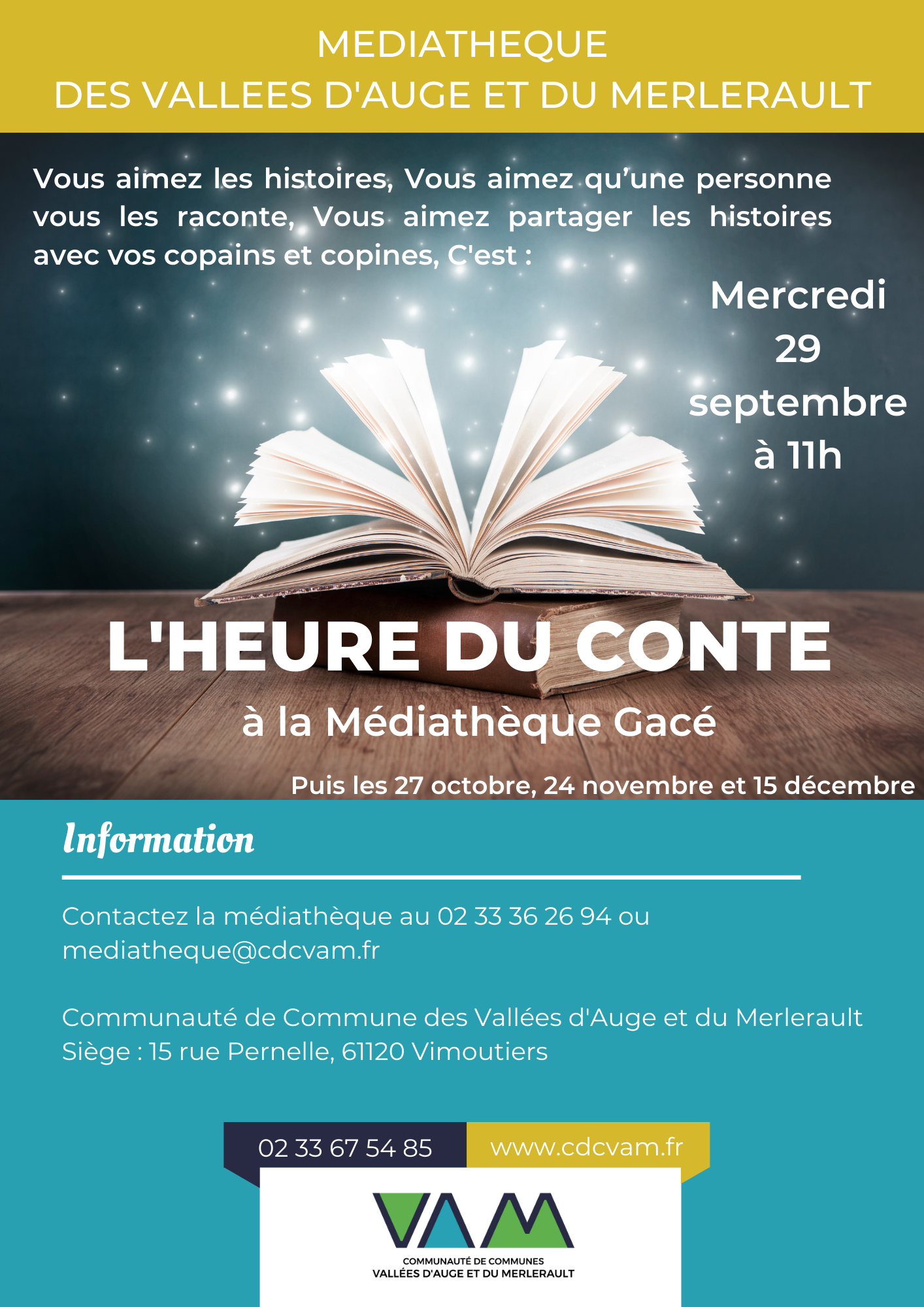affiche mediatheque heure du conte
