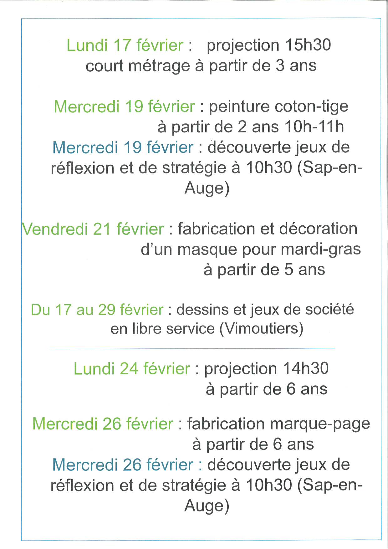 mediatheque prog vac fevrier