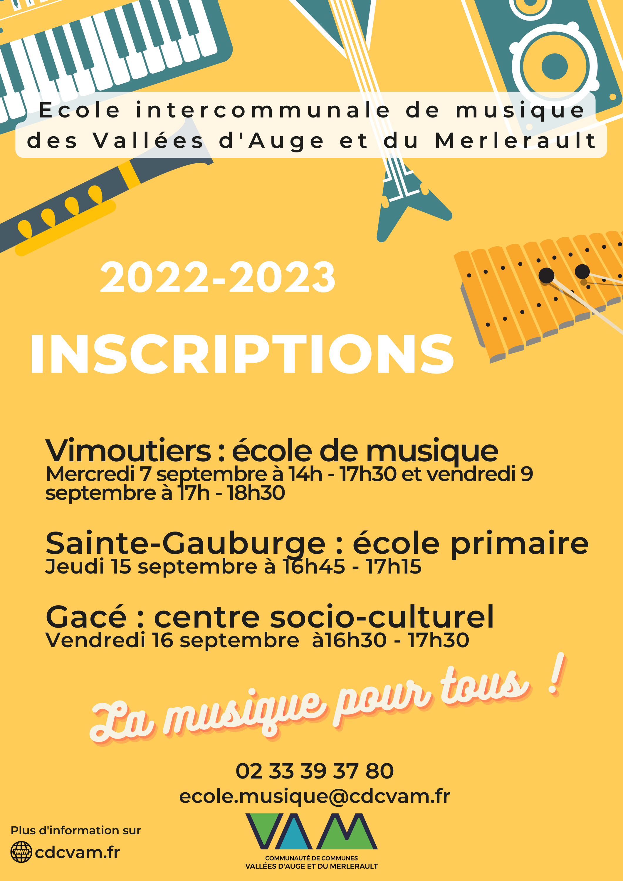 inscription école de musique 2022-2023